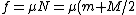 f=\mu N = \mu (m+M/2)g